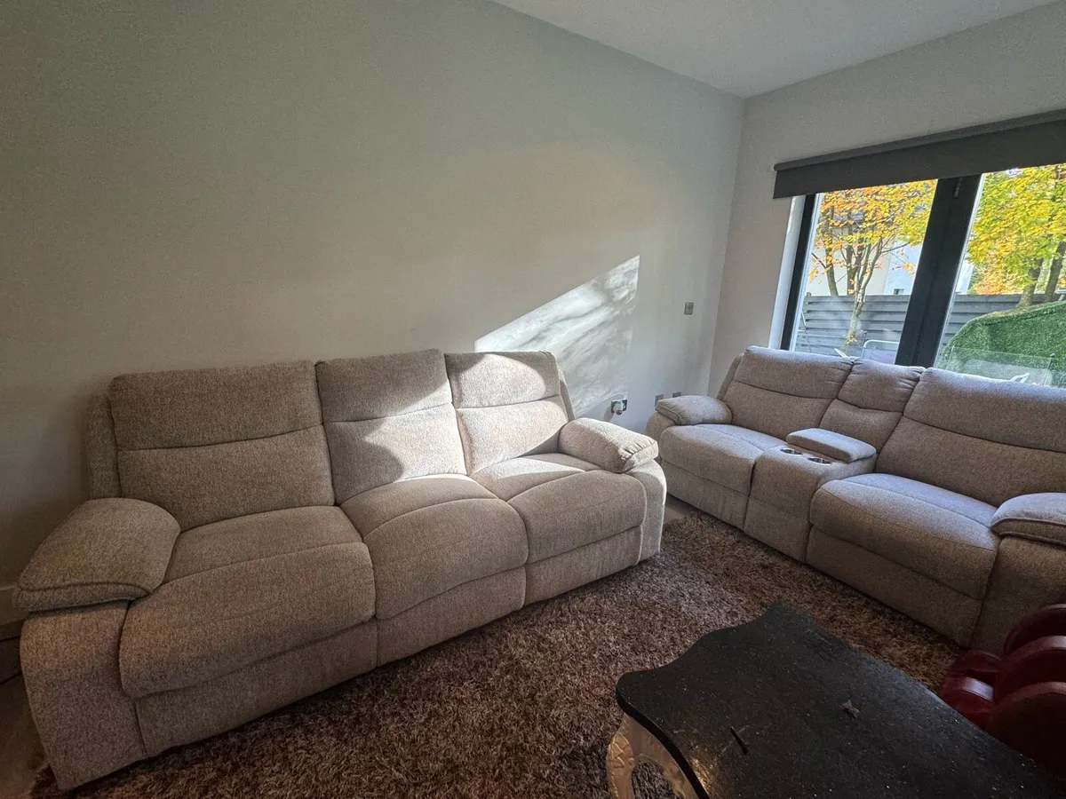 Harvey Norman 3+2 seater with drink holder - Image 1