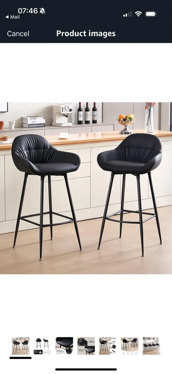 Set of 4 black bar stools- brand new - Image 4
