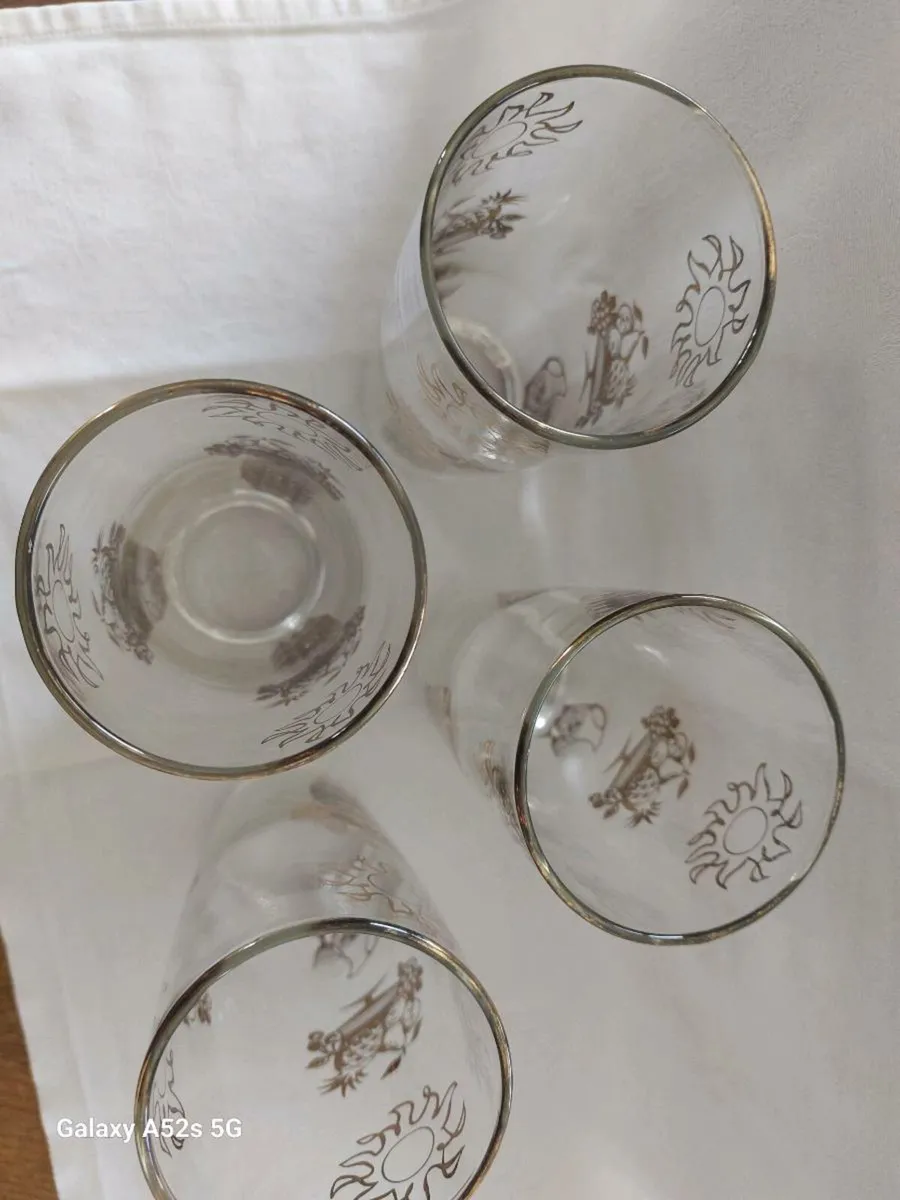 4 vintage 1950's water tumblers - Image 4
