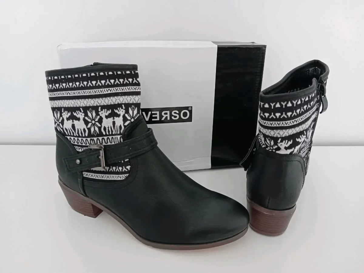 VICES-VERSO Fairisle print ankle boots (BNIB) - Image 2