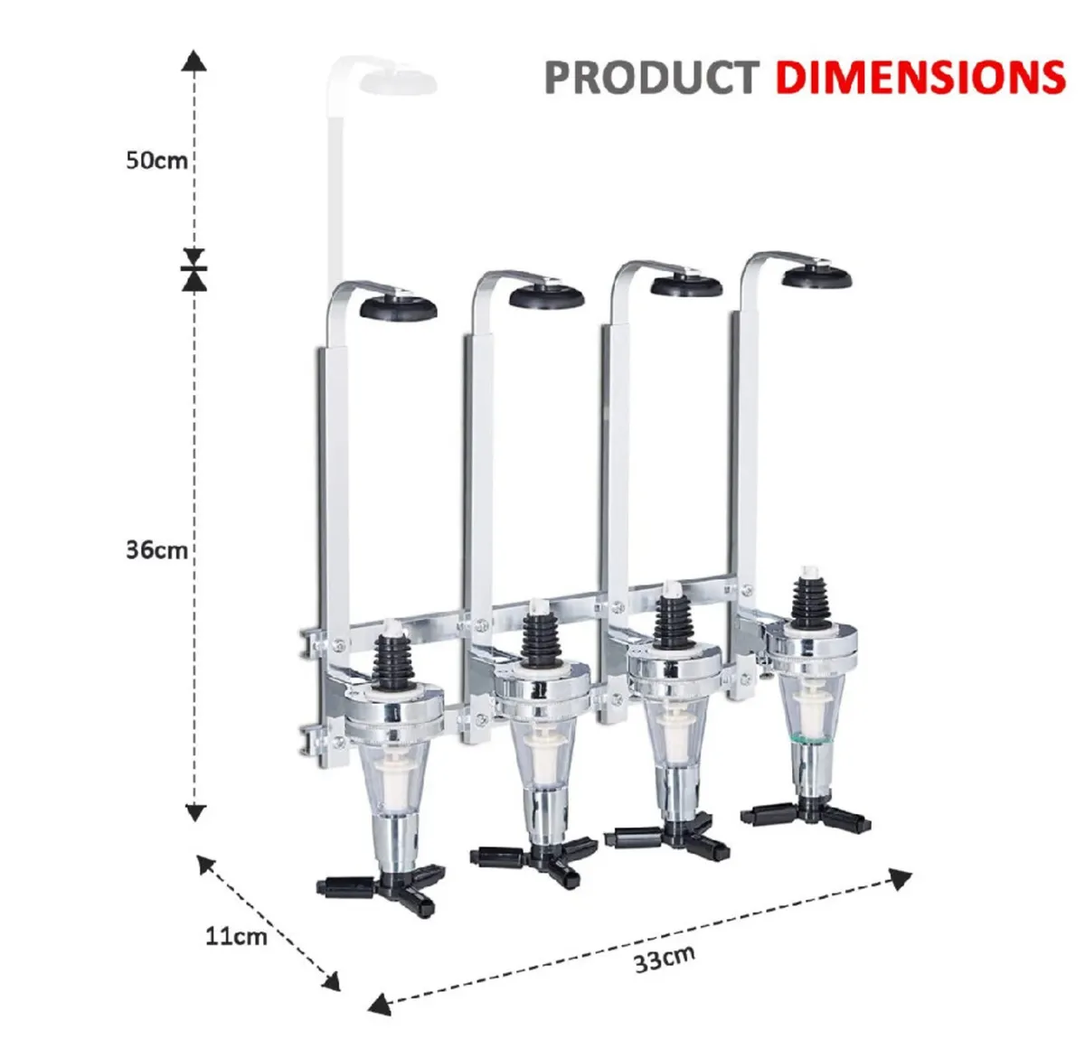 4 Bottle Wall Mounted Optic Dispenser - Image 3