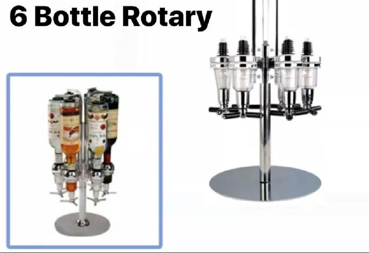 6 Bottle Rotary Home Bar Drinks Optic Dispenser - Image 3