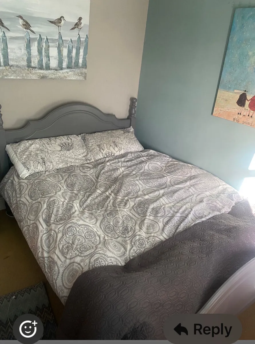 Double Bed, Mattress, Locker and Wardrobe - Image 1