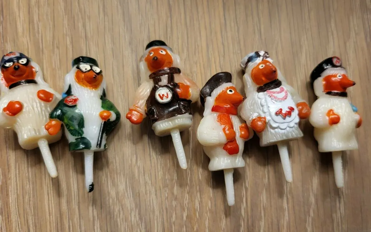 Vintage Womble candle holders