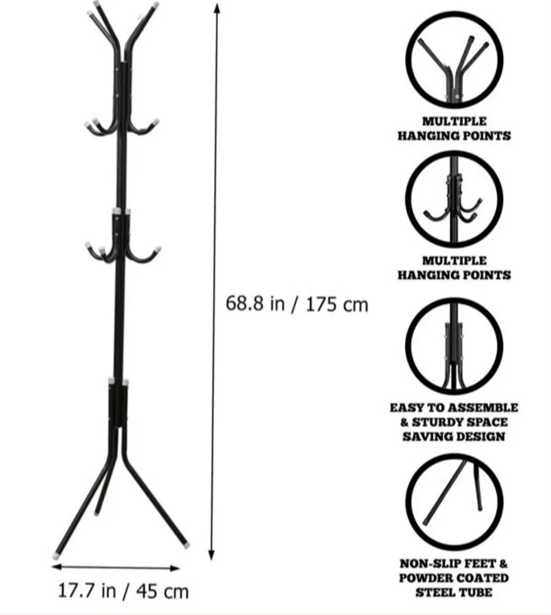 Metal Coat Umbrella Stand Garment Rack - Image 3