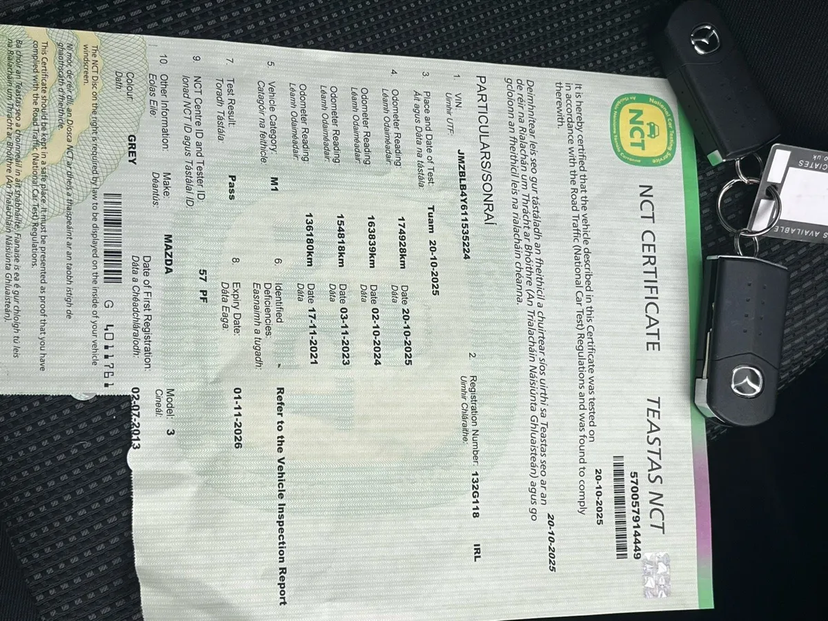 132 MAZDA 3 diesel new nct 11/26 and taxed - Image 2