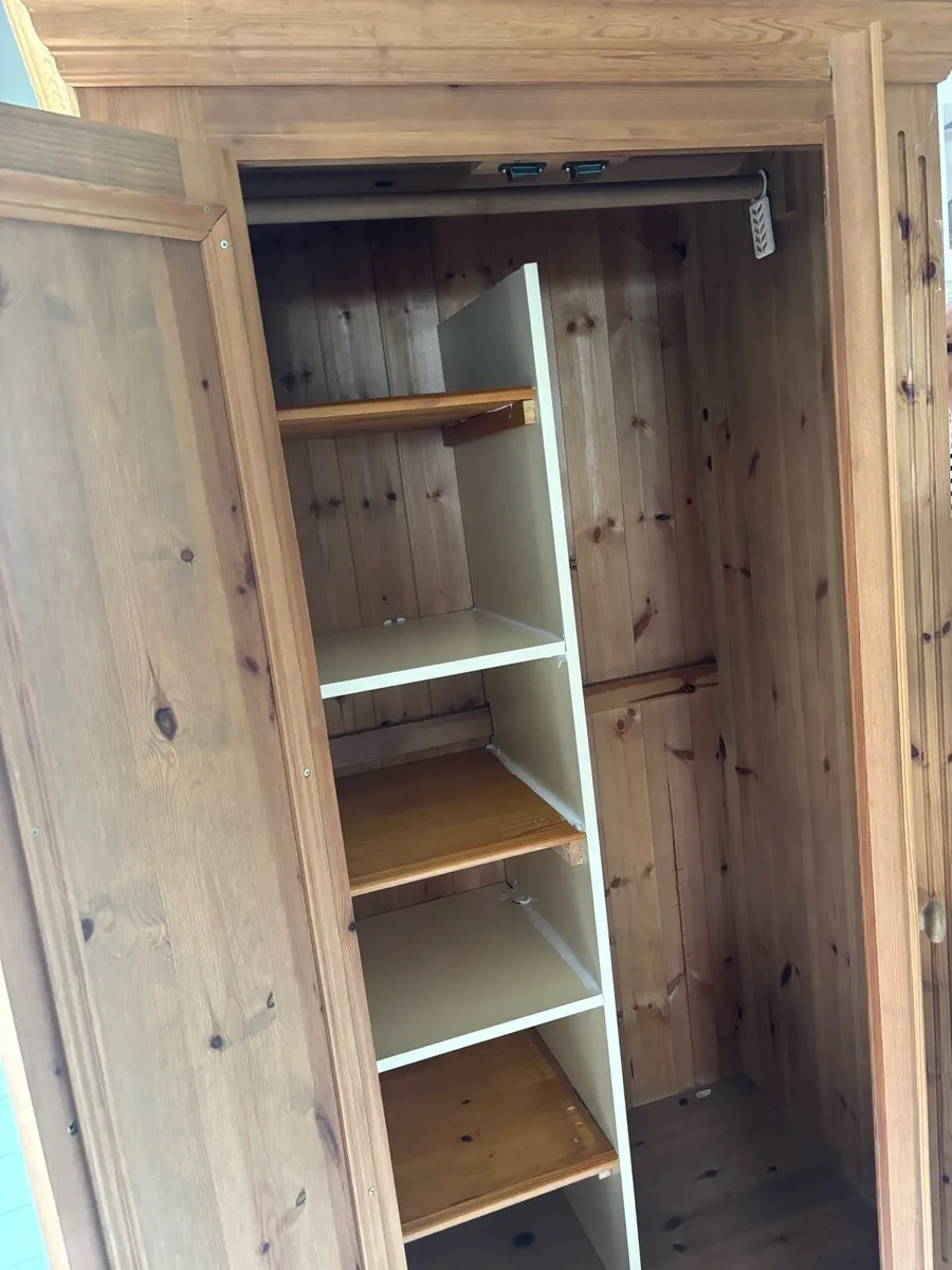 Solid pine Wardrobe & bedside locker - Image 3