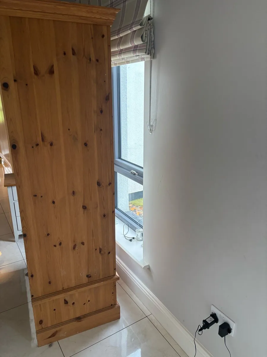 Solid pine Wardrobe & bedside locker - Image 4