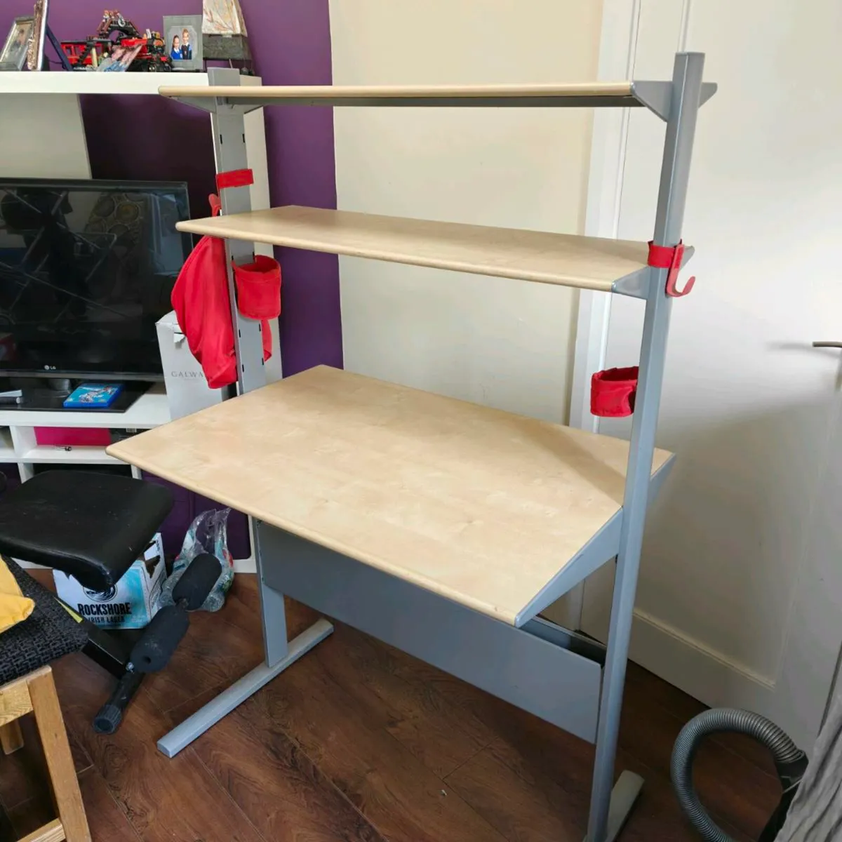 Modern Study / Computer Desk with Shelves - Image 1