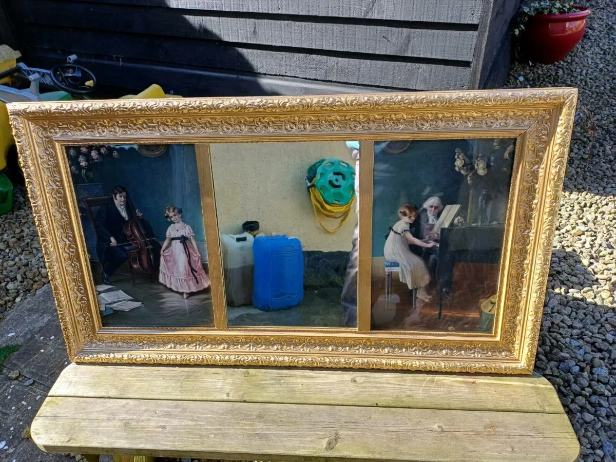 Vintage Gilt Framed Mirror Picture - Image 1