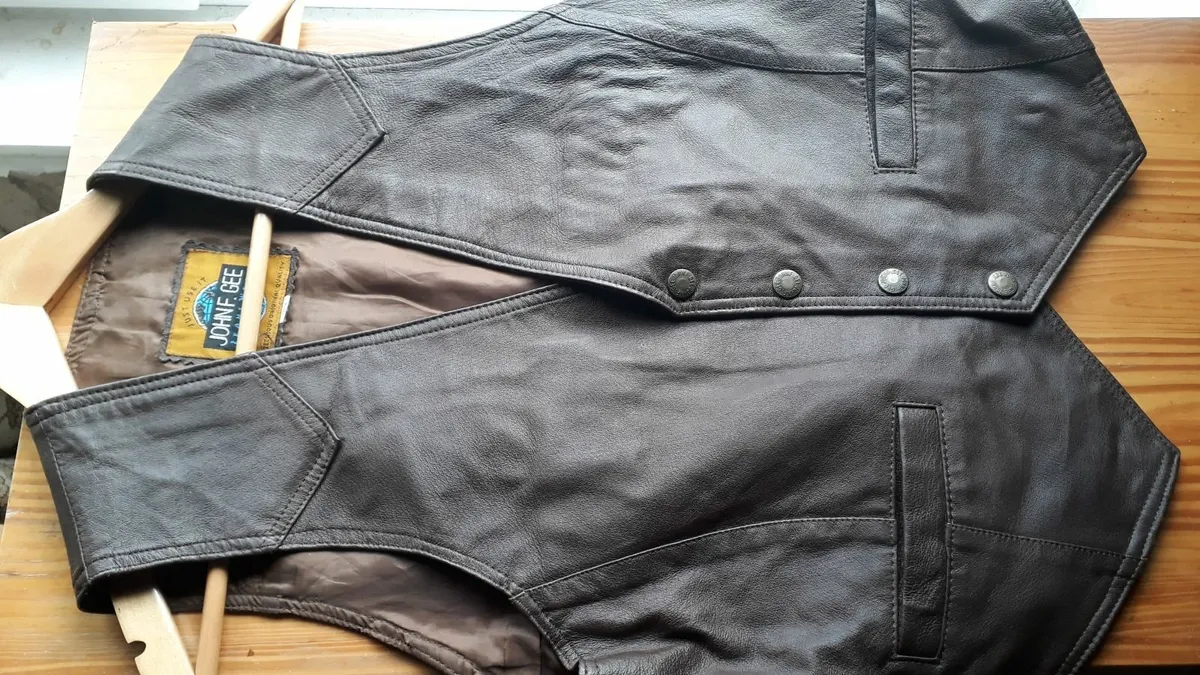 John F Gee Leather Waistcoat - Image 1