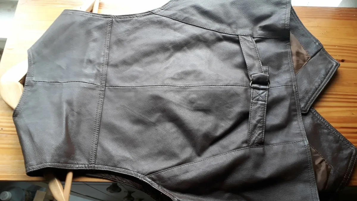 John F Gee Leather Waistcoat - Image 2