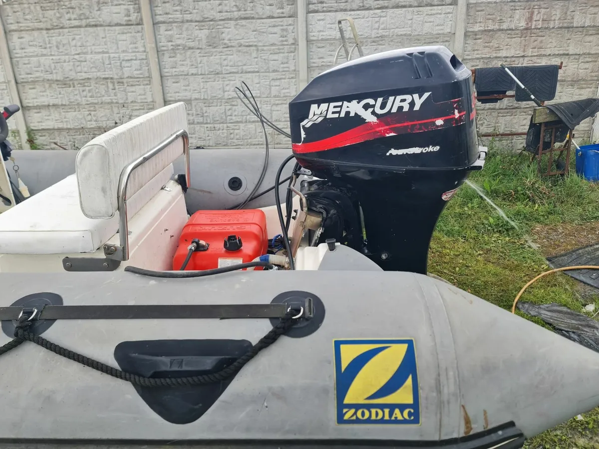 4.7 meter rib 4 stroke 30hp good trailer fine boat - Image 3