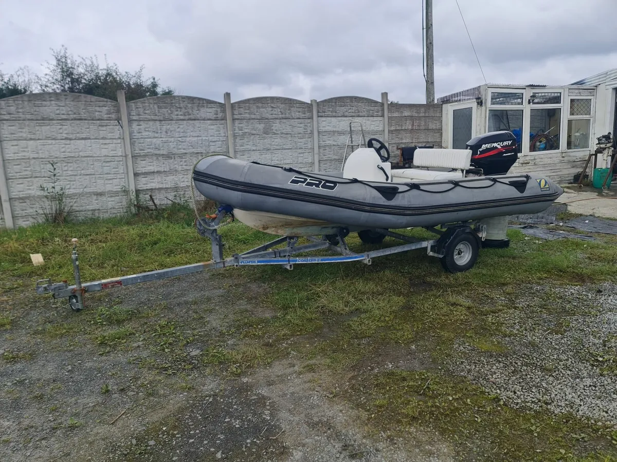 4.7 meter rib 4 stroke 30hp good trailer fine boat - Image 4