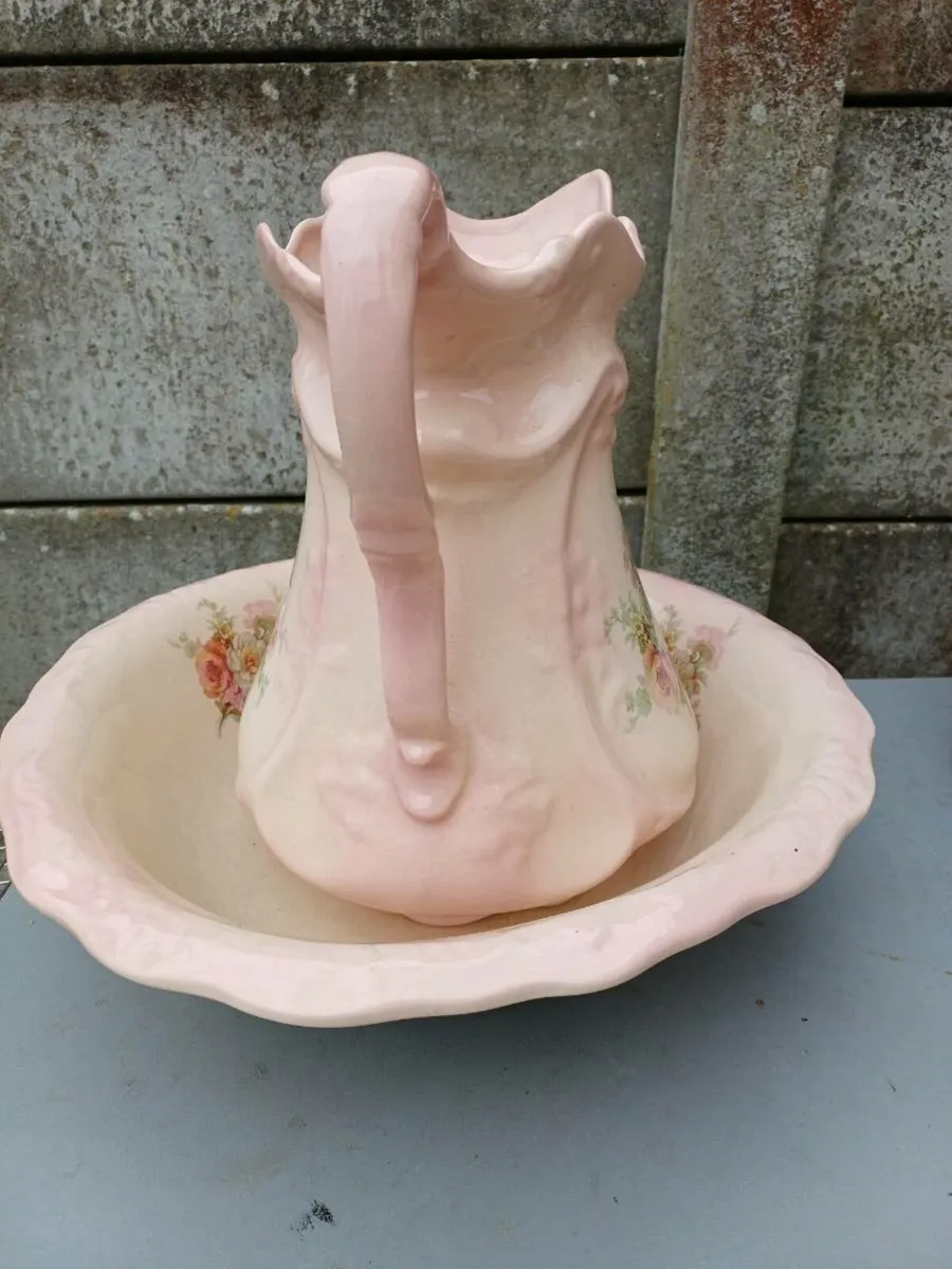Victorian Original Ceramic Jug & Bowl - Image 3