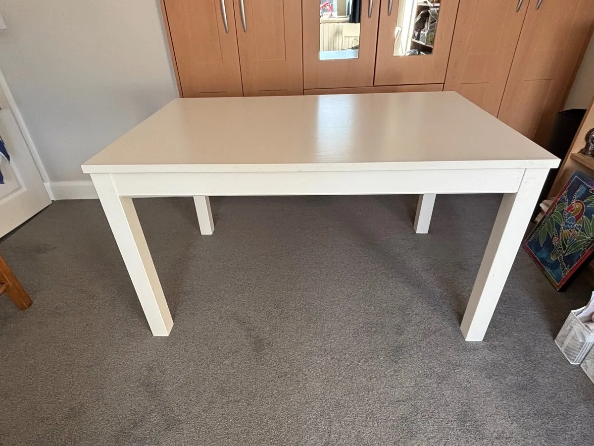 White extendable kitchen table - Image 2