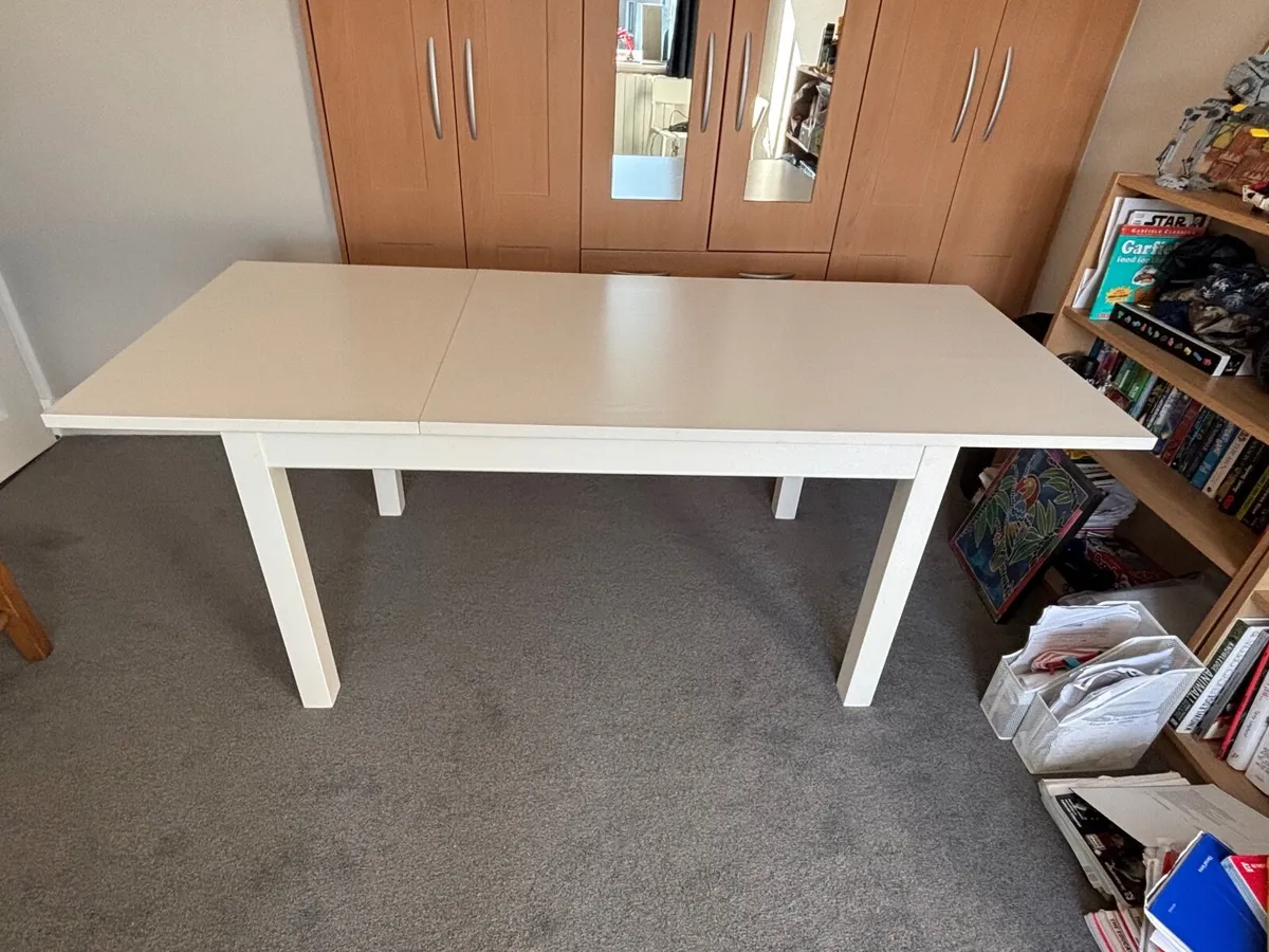 White extendable kitchen table - Image 3