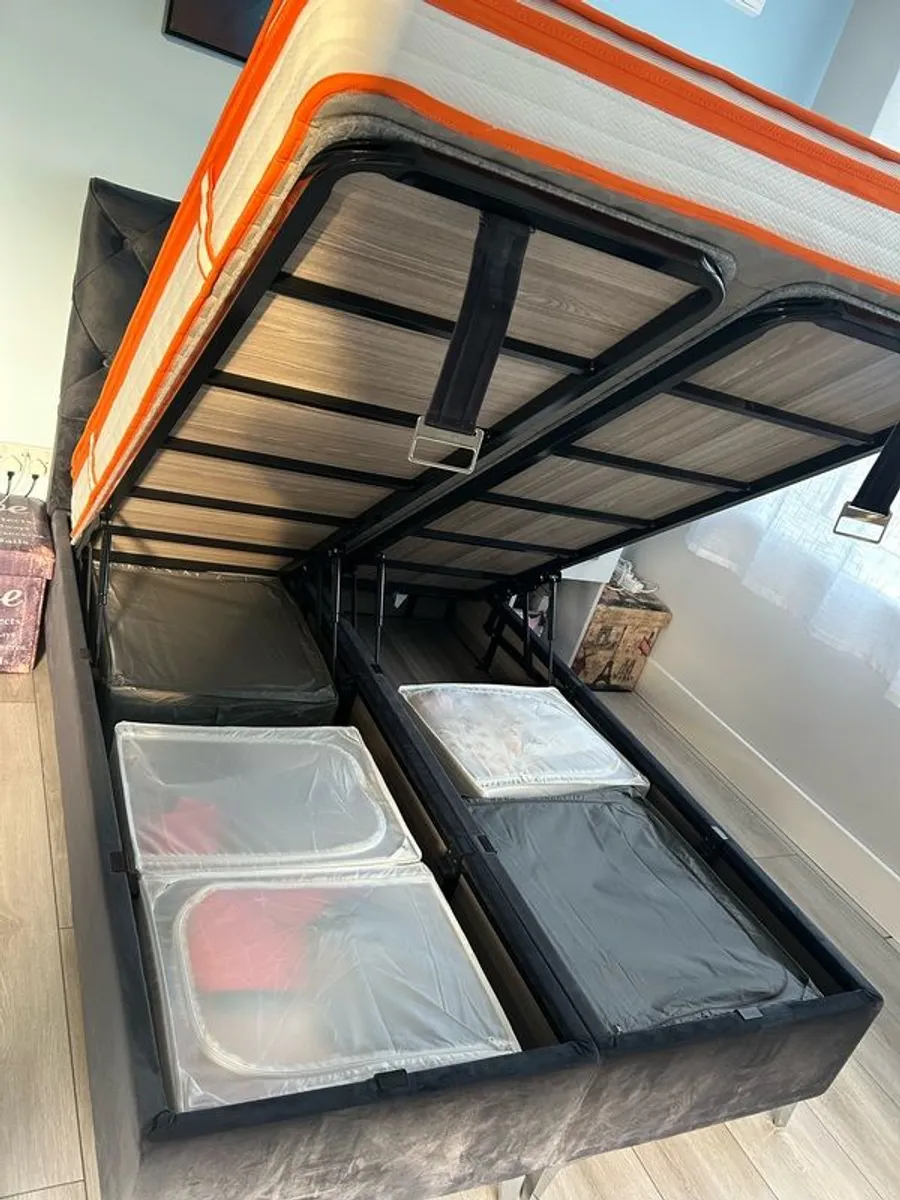 Duble Otoman bed with storage and mattress - Image 2