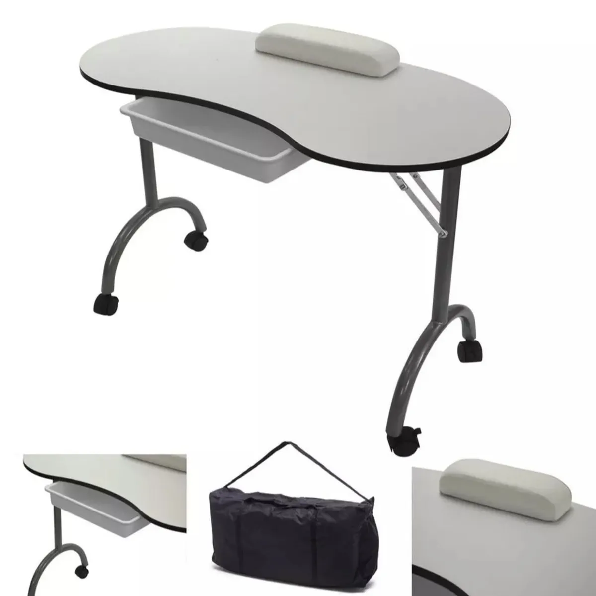 NEW Foldable Manicure Table Black or White - Image 2