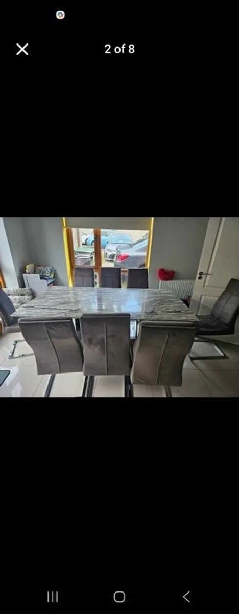 Marble Dining Table & 8 Chairs - Image 2