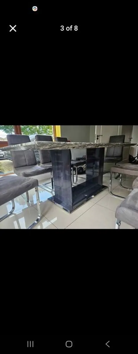 Marble Dining Table & 8 Chairs - Image 3
