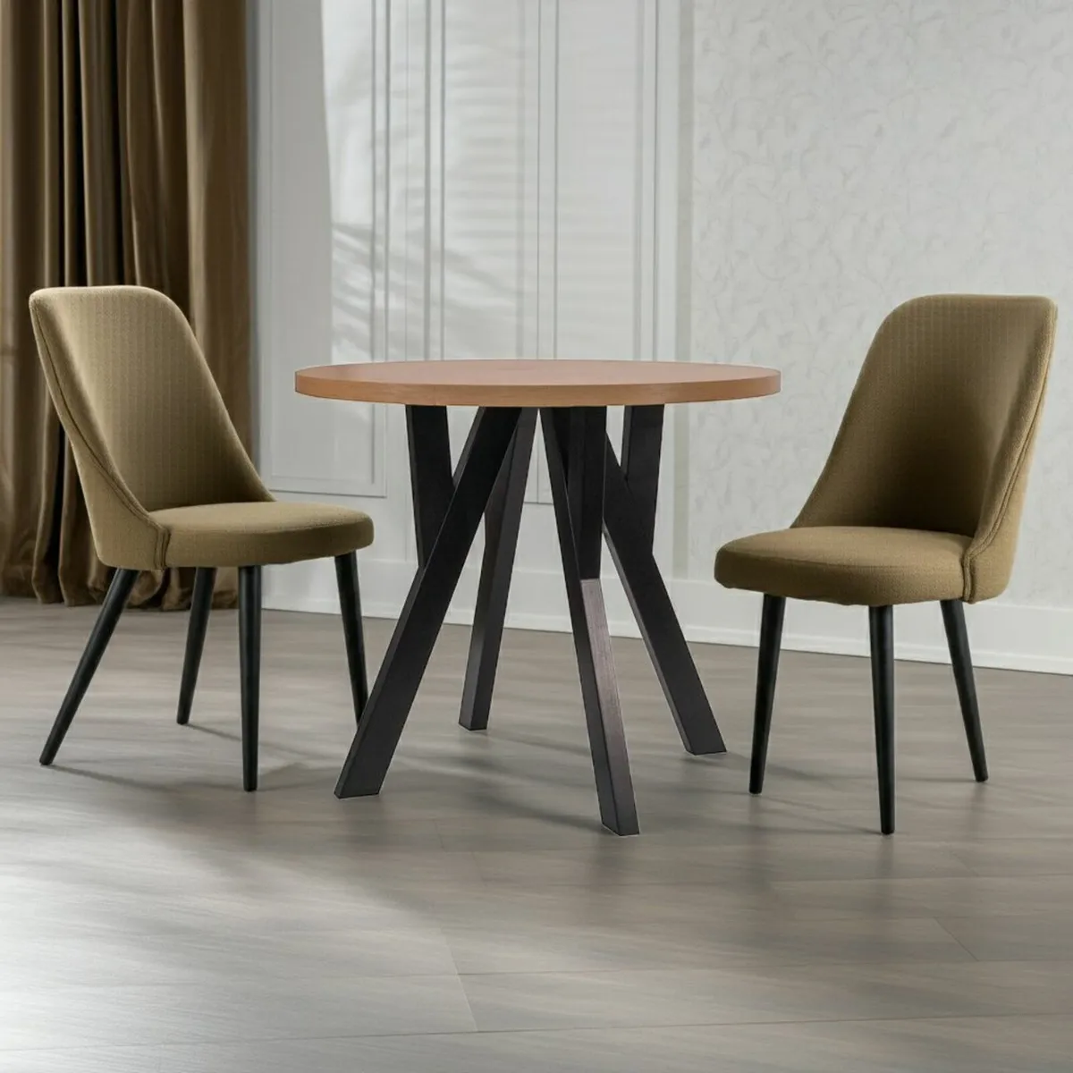 Modern Oak Veneer or Laminate Extendable Table - Image 2