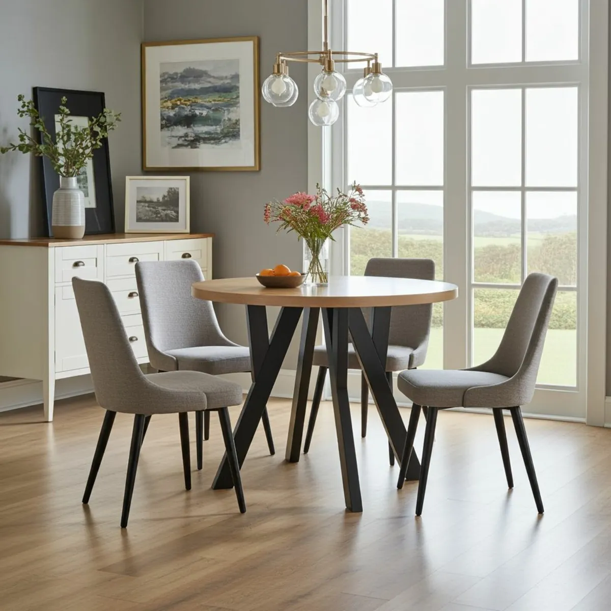 Modern Oak Veneer or Laminate Extendable Table - Image 3