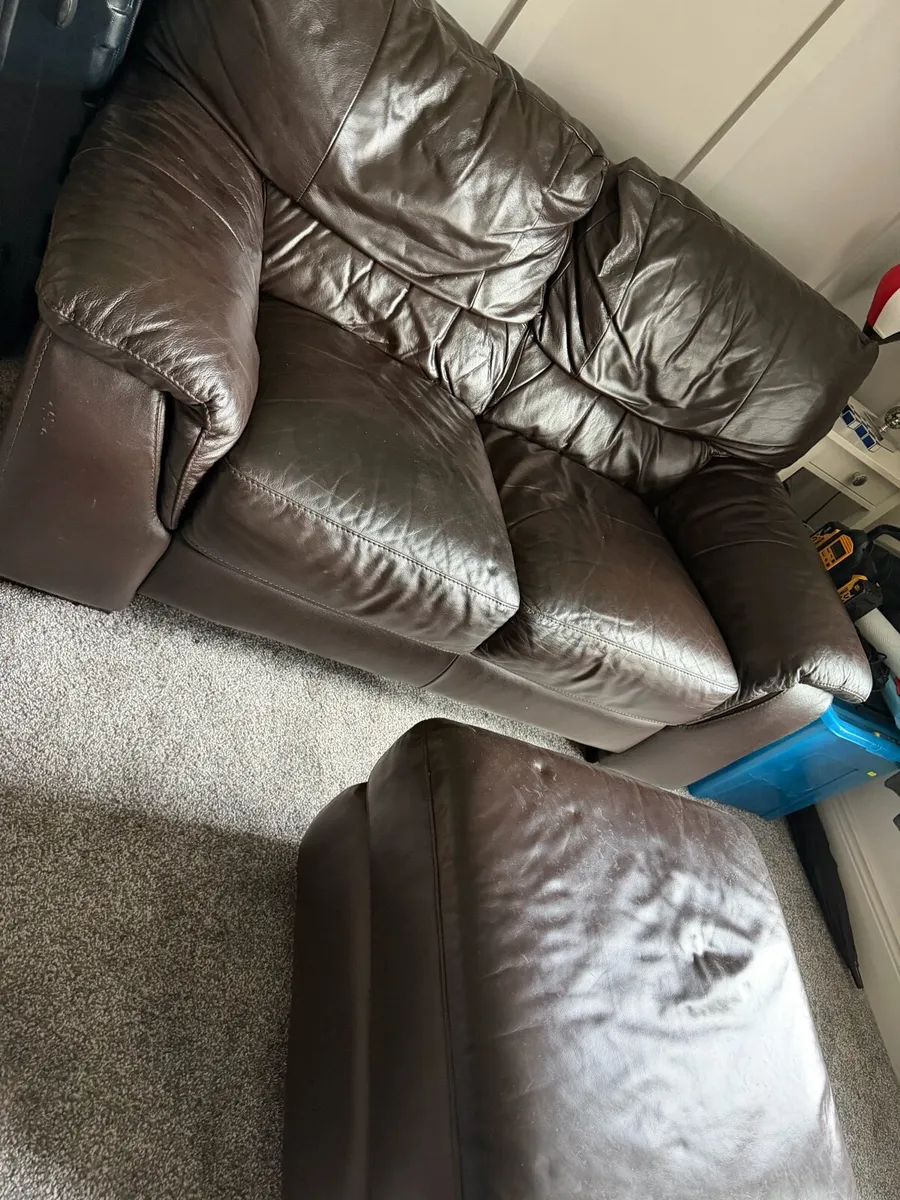 2 seater sofa & stool - Image 2