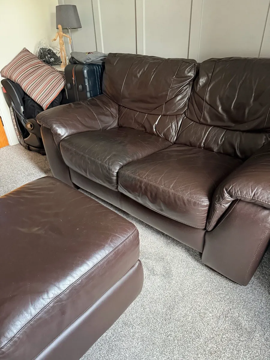 2 seater sofa & stool - Image 3