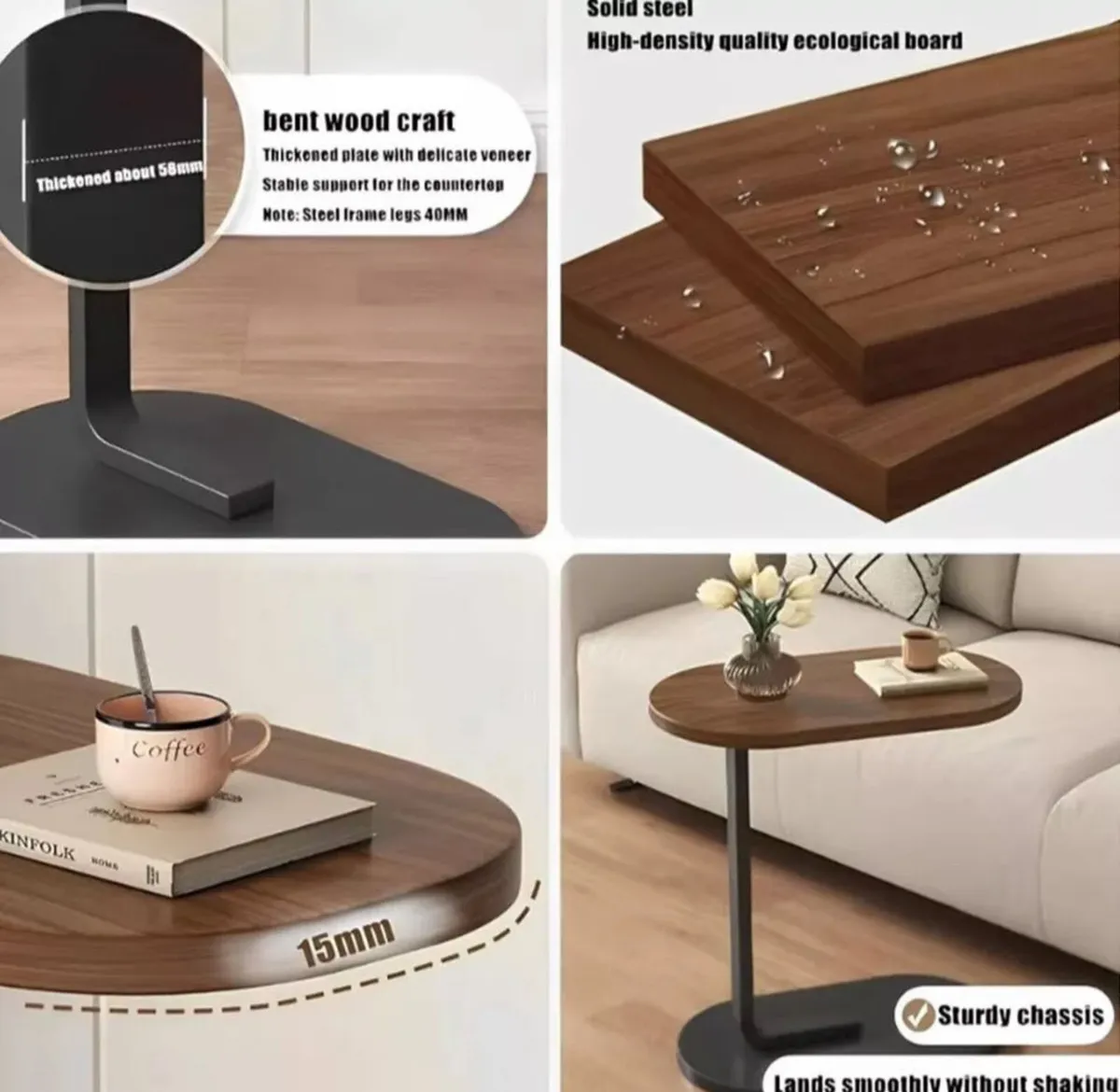 NEW C Shaped Side End Coffee Table - Image 2