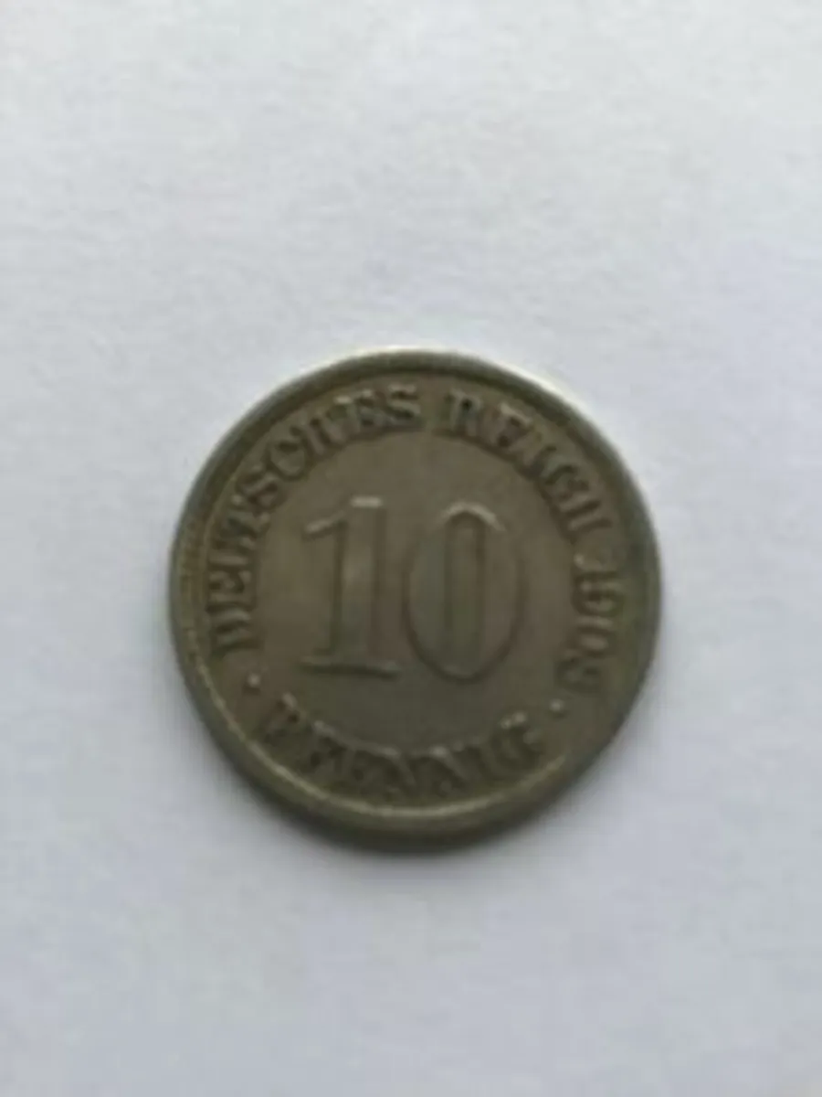 Rare 1908 German 10 Pfennig coin