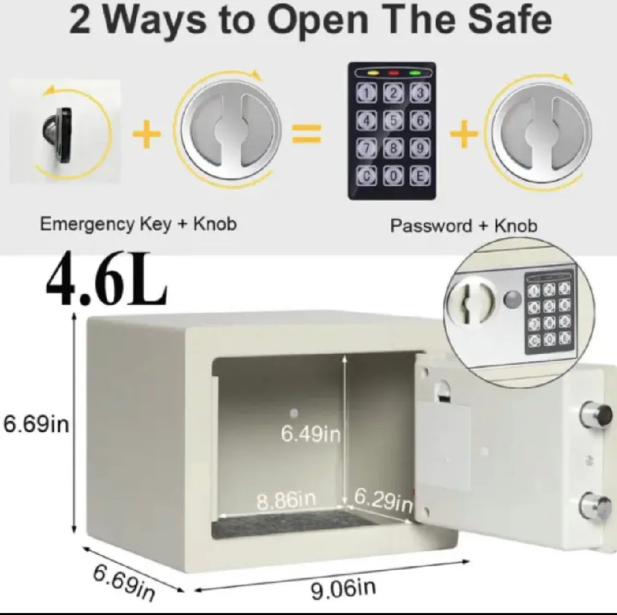 NEW Compact Digital Safe Steel Home or Office - Image 2
