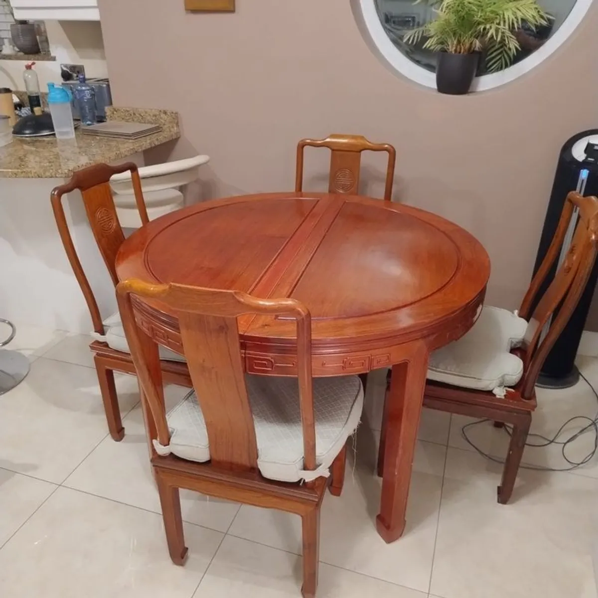 Rosewood Extendable Dining Table & 6 Chairs - Image 2