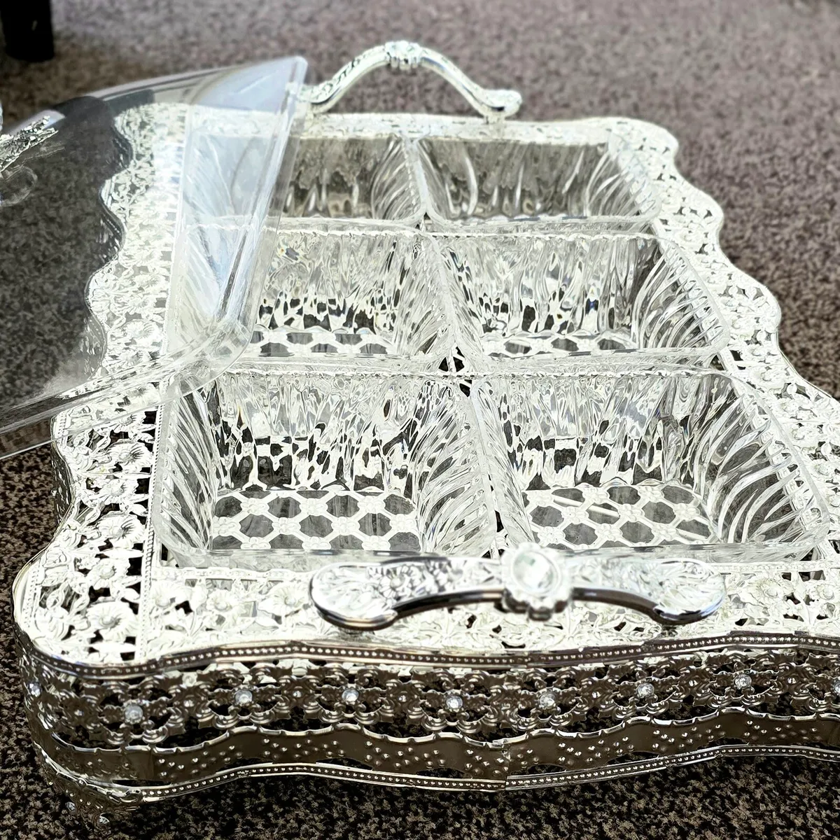Crystal & Metal Serving Tray - Image 2