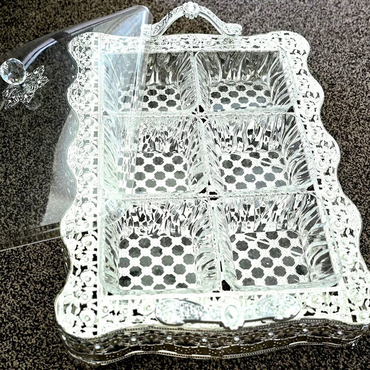 Crystal & Metal Serving Tray - Image 3