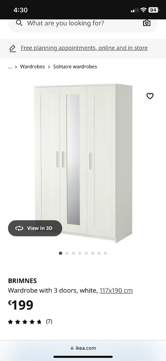 IKEA Brimnes Wardrobe - Image 1