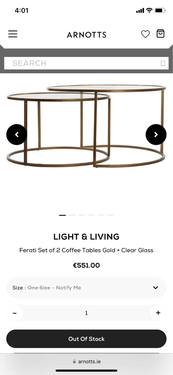 Light and living ferati coffee table set new inbox - Image 2