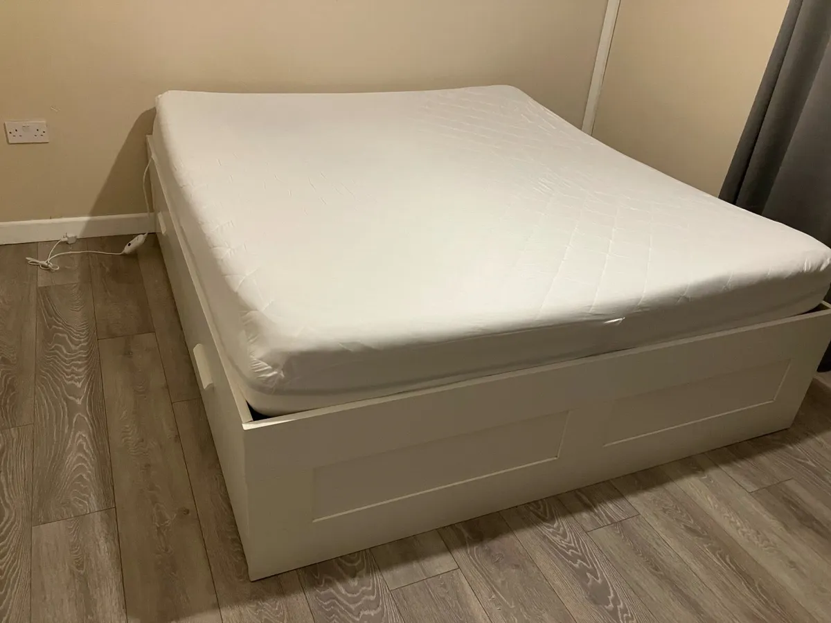 IKEA Super King Bed with Storage & Mattresses - Image 1