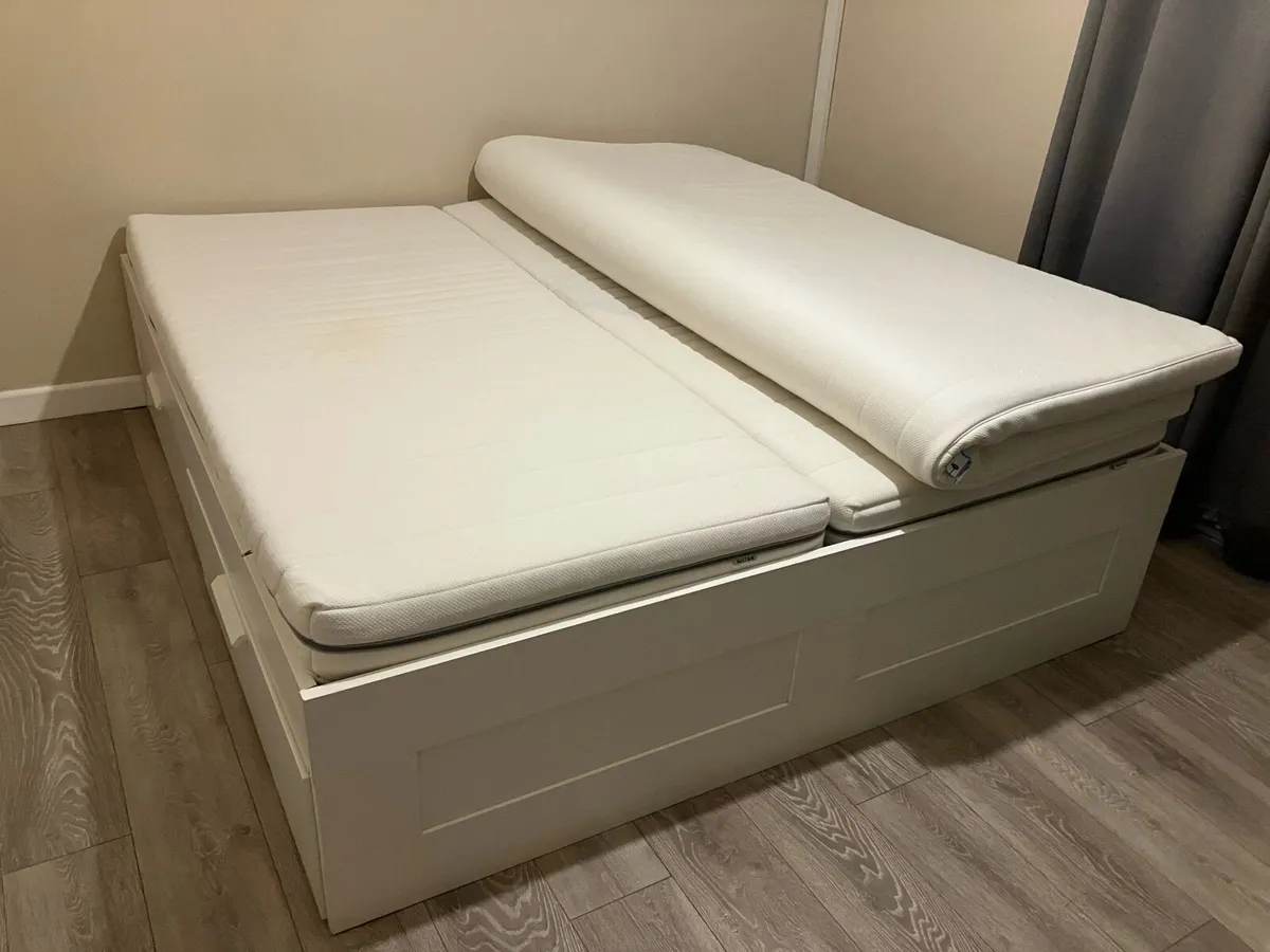 IKEA Super King Bed with Storage & Mattresses - Image 4
