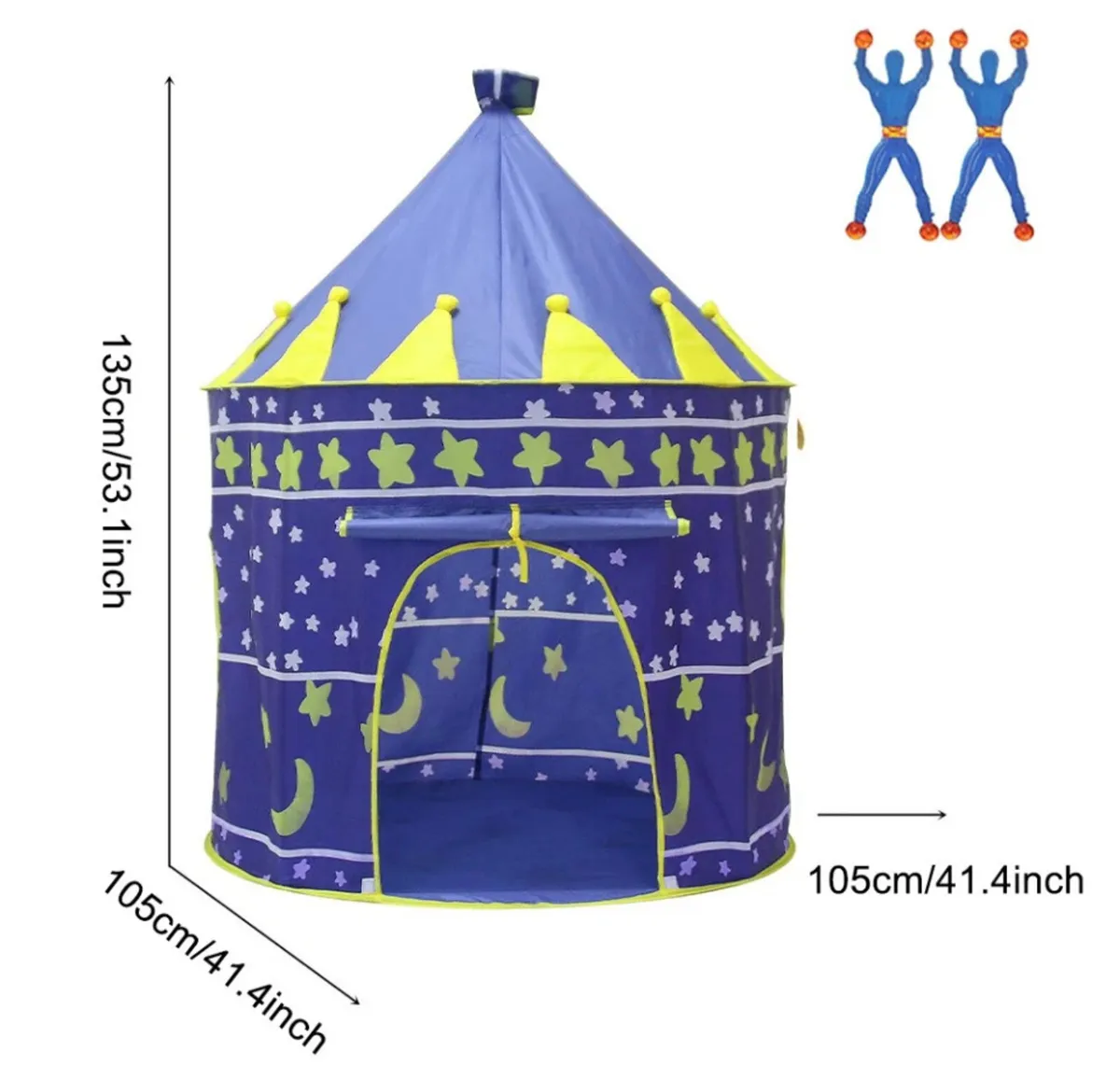 Childrens Kids Pop Up Play Tent Playhouse Pink/Blu - Image 4