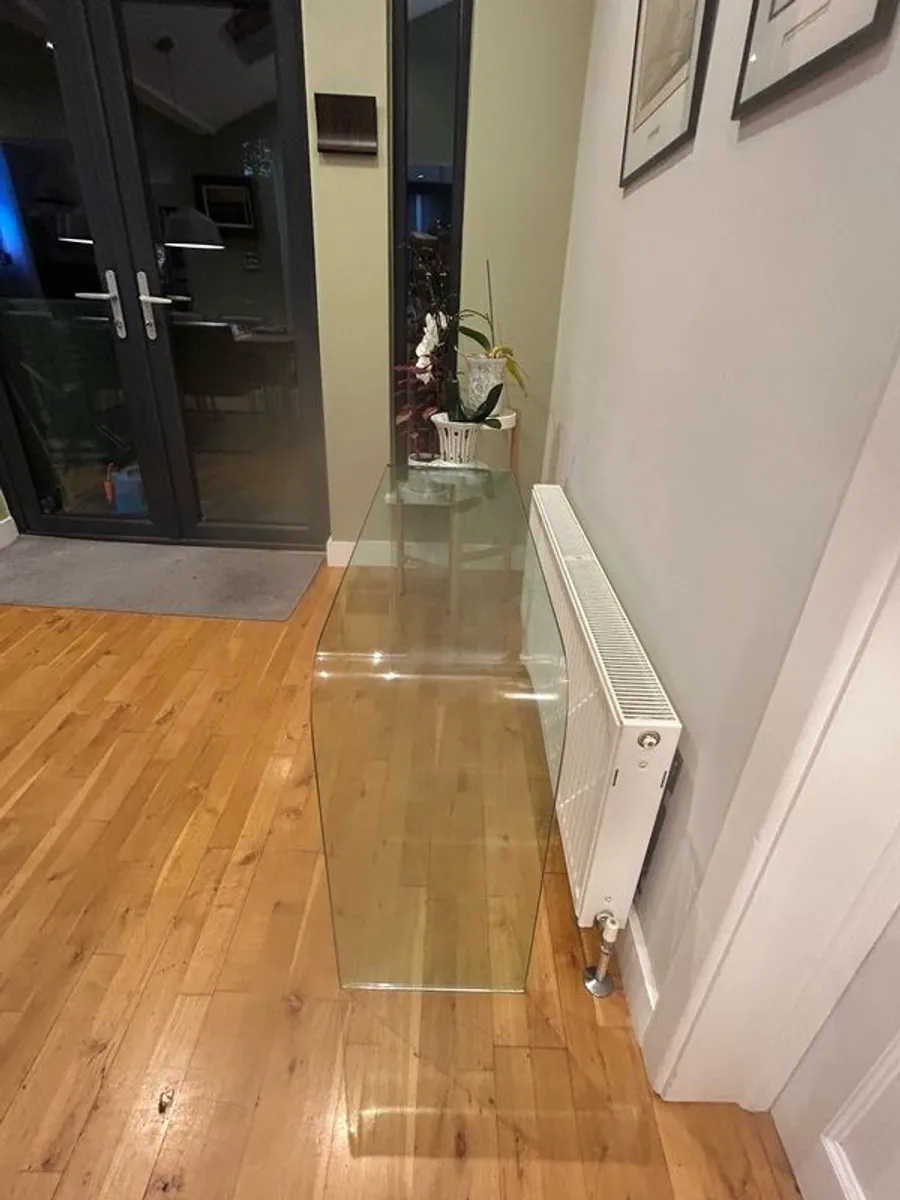 Glass console tables (x2) and matching coffee table - Image 1
