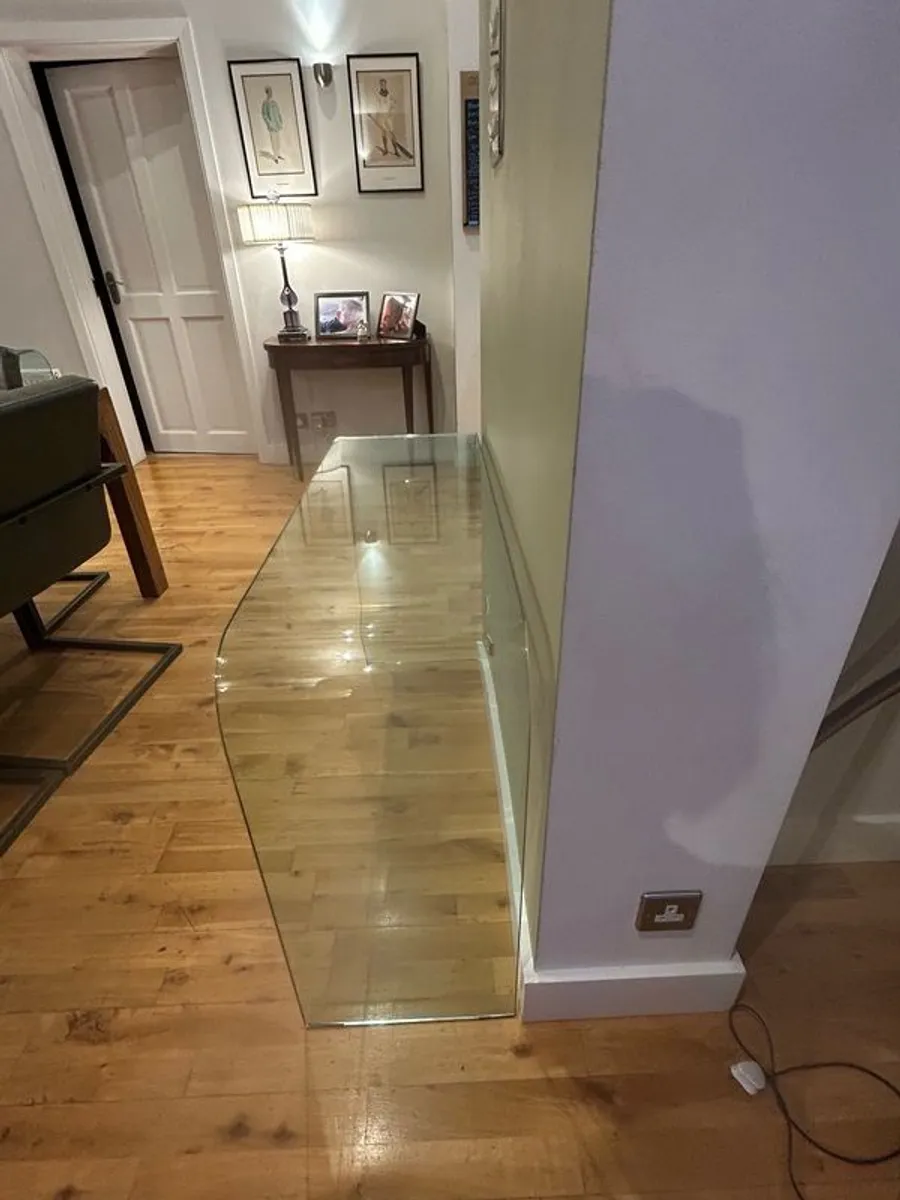 Glass console tables (x2) and matching coffee table - Image 2