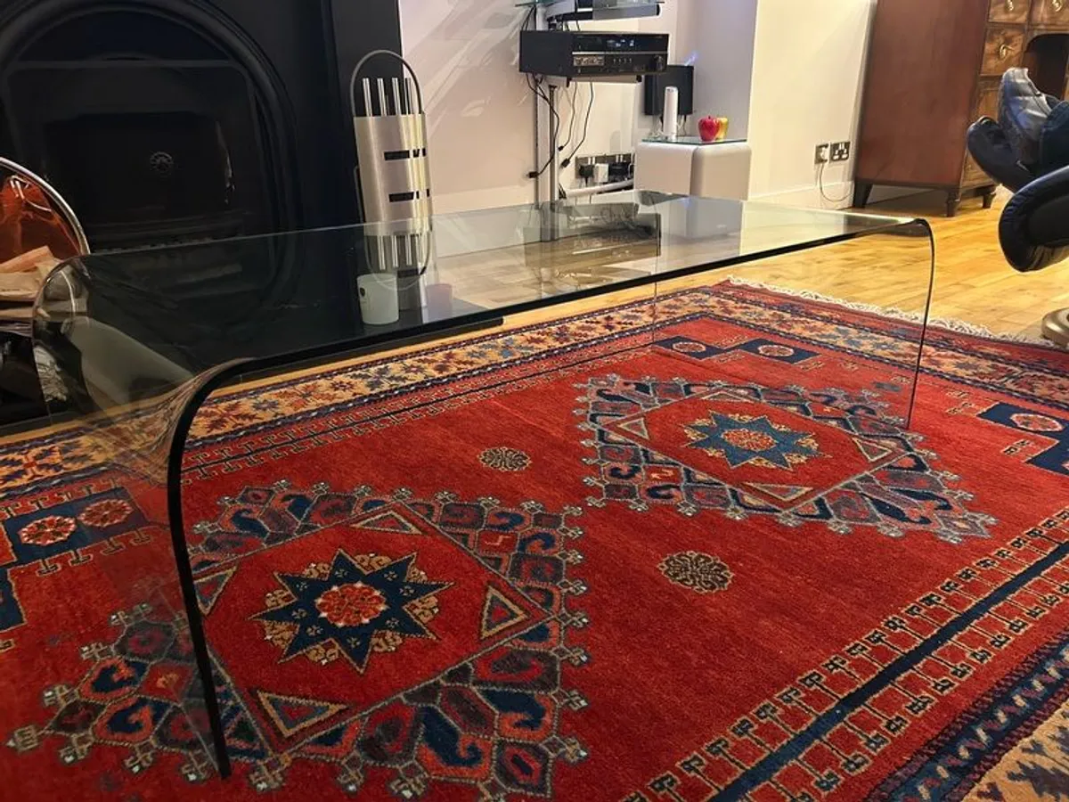 Glass console tables (x2) and matching coffee table - Image 4