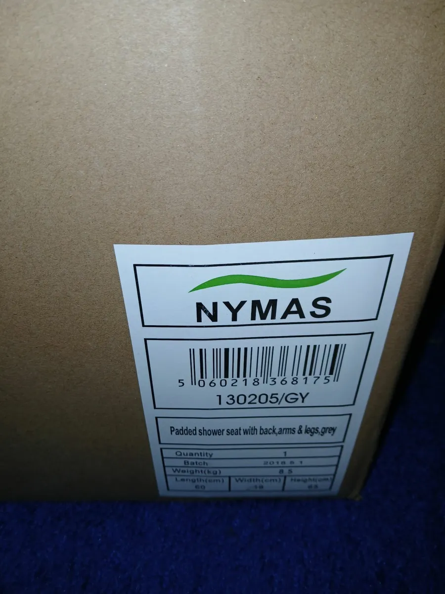 Nymas Wall Mounted Shower Seat with Back Rest - Image 3