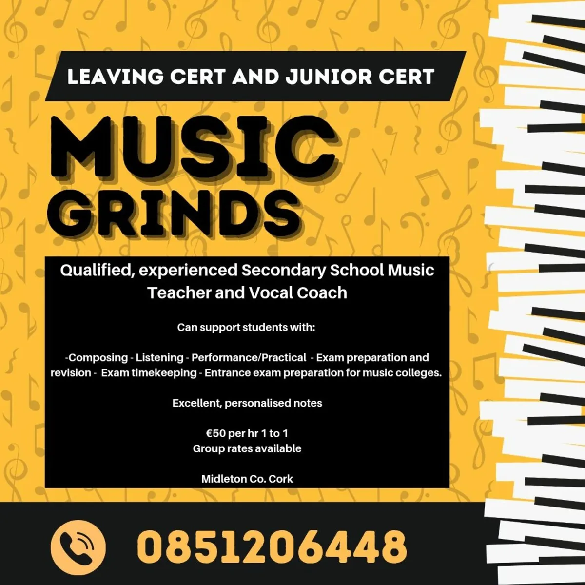 Music grinds and Vocal coaching (LC Practical)