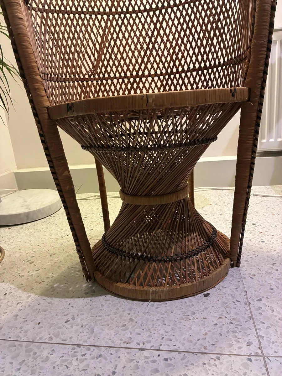 Retro wicker peacock chair - Image 4