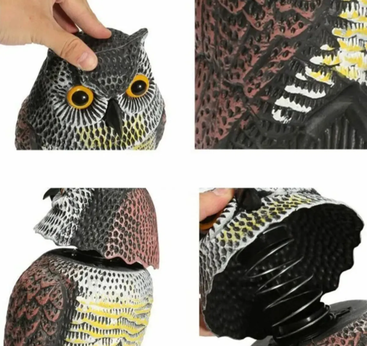 Scarecrow Deterrent Owl Decoy wth Rotating Head - Image 2