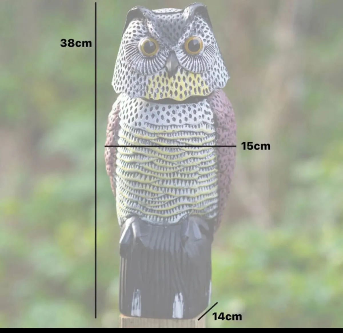 Scarecrow Deterrent Owl Decoy wth Rotating Head - Image 4