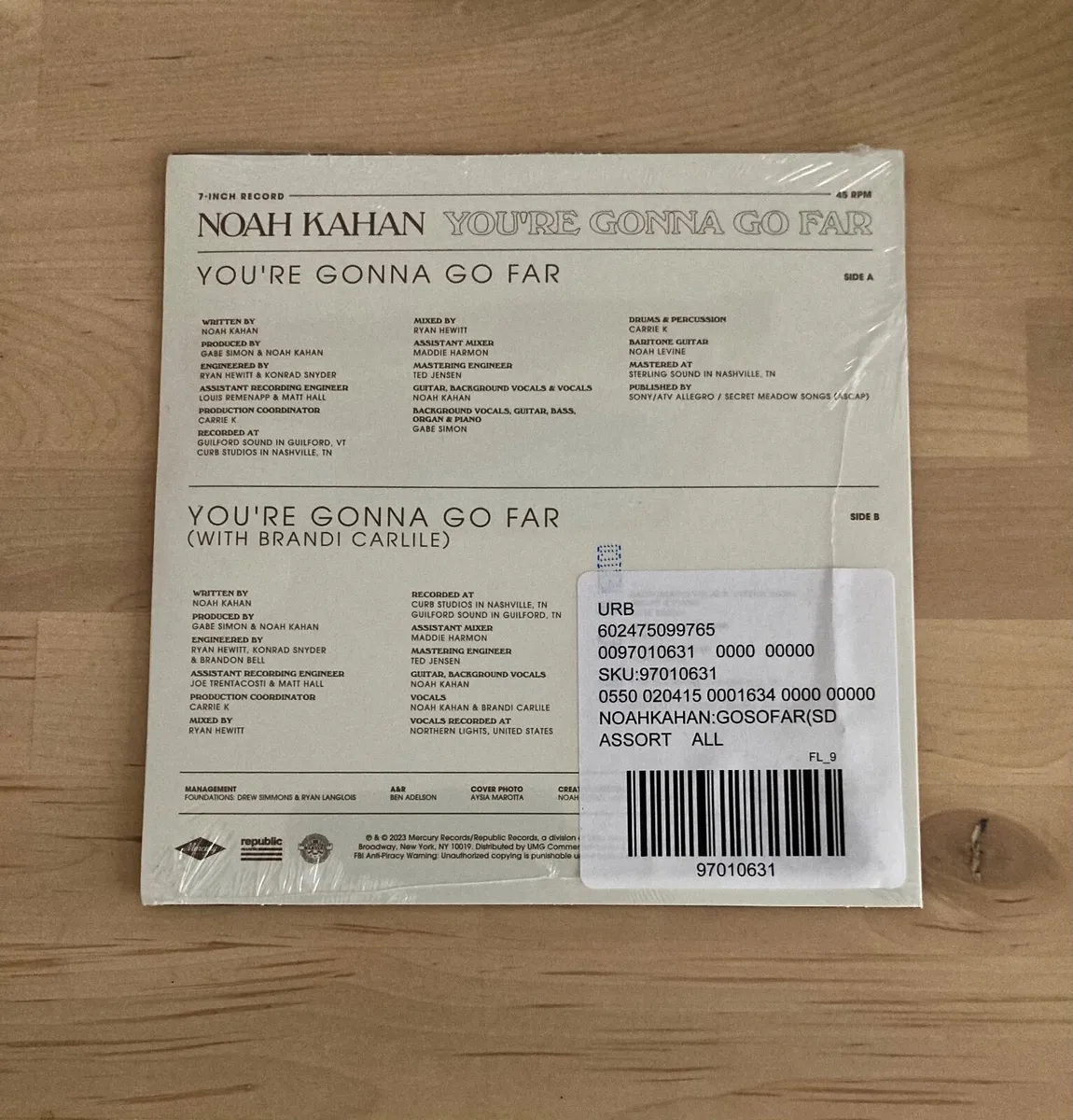 Noah Kahan Ltd Ed 7” Vinyl, New - Image 3