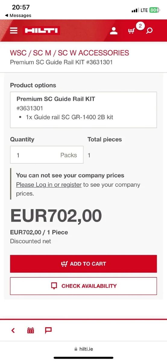 Hilti CIRCULAR SAW GUIDE RAIL - Image 2